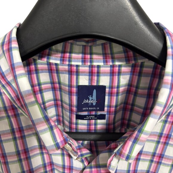 Johnnie O Shirt Mens XL Check Long Sleeve Button Down Casual Dress - Picture 5 of 6